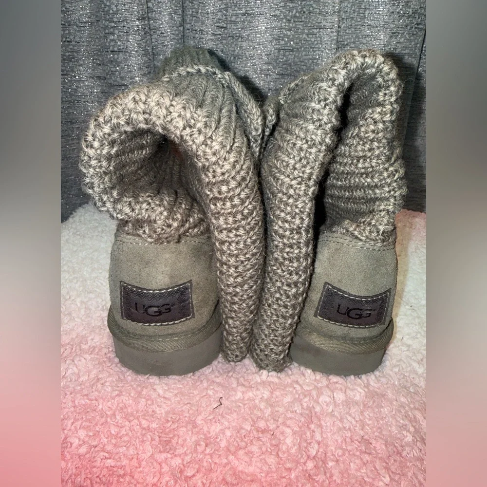 UGG Gray Knit Button Boots - Picture 8 of 9